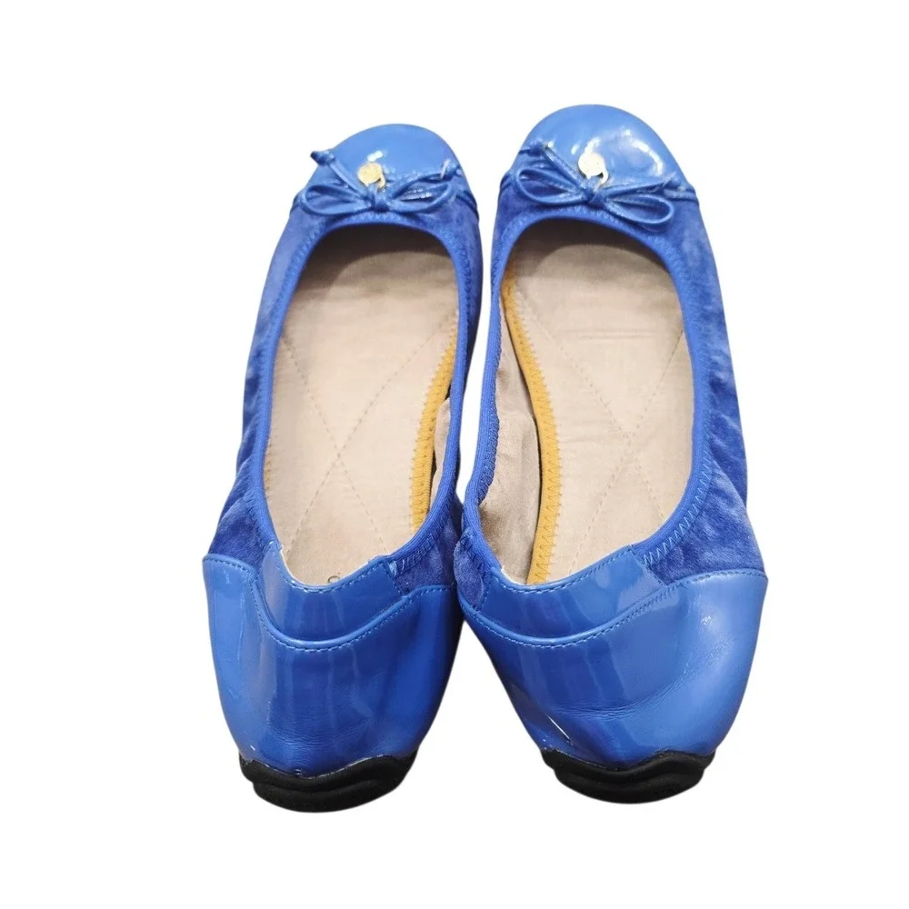 Blue Ballet Flats Size 8.5 Y2k Balletcore Coquette Preppy Classic Parisian